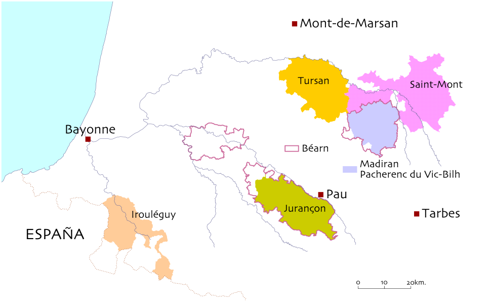 ピレネー地区の地図